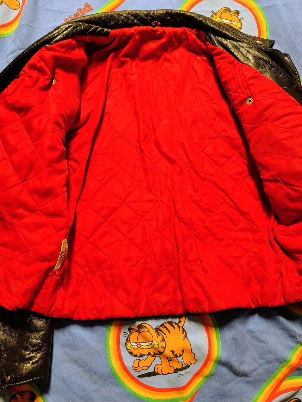 VINTAGE 1970s British Double Rider Heavy Leather Jacket / Red Quilted Liner 44R - Picture 6 of 8